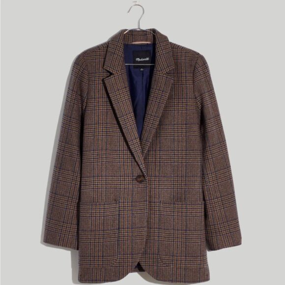 Madewell Larsen Blazer In Hawsell Plaid Size Large NEW - Picture 2 of 8
